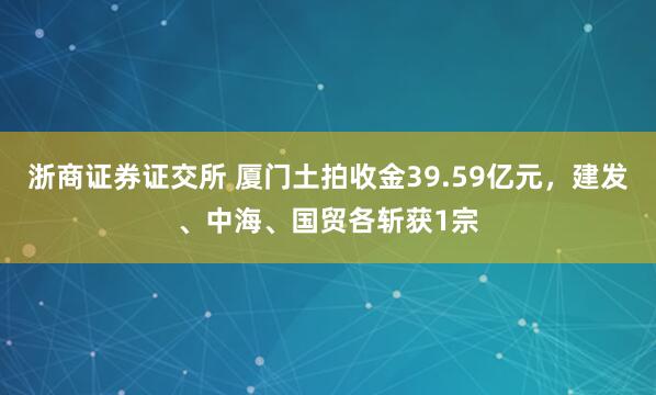 浙商证券证交所 厦门土拍收金39.59亿元,建发、中海、国贸各斩获1宗